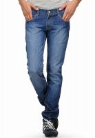 Yepme Blue Solid Slim Fit Jeans