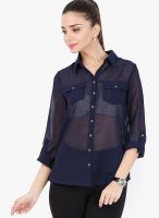 109F Navy Blue Solid Shirt