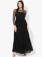 AND Black Colored Embellished Shift Dress