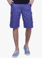 Alley Men Blue Solid Shorts