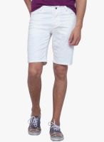 Alley Men Off White Solid Shorts