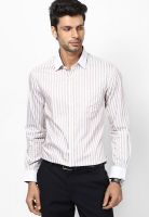 Arrow Beige Striped Slim Fit Formal Shirt