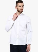 Atorse Solid White Casual Shirt