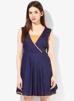 Cinnamon Blue Solid Dress