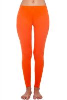 Zivame Cotton Stretch Leggings - Sunset Orange