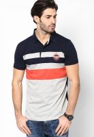 Duke Navy Blue Printed Polo T-Shirt
