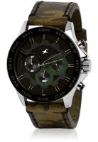 Fastrack Commando 3072Sl09-Dc517 Brown/Green Chronograph Watch