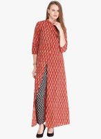 Folklore Rust Printed Kurtas