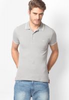 Gas Grey Solid Polo T-Shirts