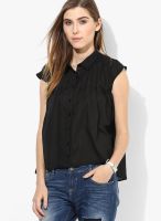 I AM FOR YOU Black Solid Blouse