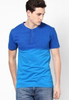 Incult Printed Blue Henley T Shirts