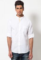 Jogur Solid White Casual Shirt