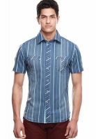 Jogur Striped Blue Slim Fit Casual Shirt