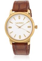Laurels Original Lo-Urb-Gold Tan/White Analog Watch