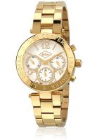 Lee Cooper Lc-1310Lb Golden/White Chronograph Watch