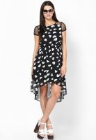 MB Black Colored Printed Shift Dress