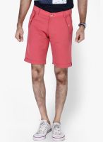 Mr Button Solid Pink Shorts