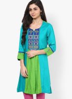 Rain & Rainbow Green Printed Kurtas