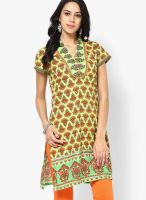 Rain & Rainbow Green Printed Kurtis