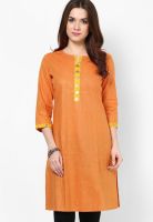 Rangmanch By Pantaloons Orange Cambric Kurta