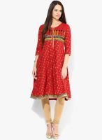 Rangmanch By Pantaloons Red Printed Kurtas