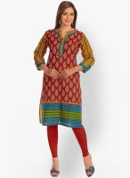 Salwar Studio Red Printed Kurtis
