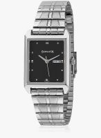 Sonata Classic Nc7007Sm02A-Sn957C Silver/Black Analog Watch