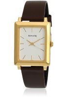 Sonata ND7078YL01 Brown/White Analog Watch