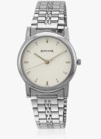 Sonata Nc1923sm01 Silver/White Analog Watch