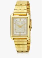 Sonata Nd7007Ym12 Gold/White Analog Watch