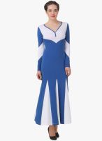 Texco Blue Solid Maxi Dress