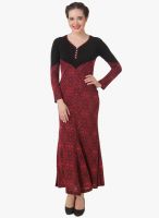 Texco Red Printed Maxi Dress
