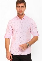 The Indian Garage Co. Printed Pink Casual Shirt