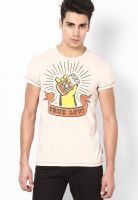 The Simpsons Cream Printed Round Neck T-Shirts