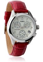 Timex T2N231 Maroon/White Chronograph Watch