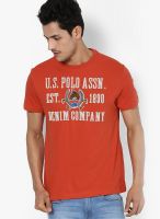 U.S. Polo Assn. Red Round Neck T-Shirt