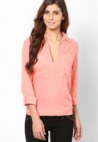 United Colors of Benetton Orange 3/4Th Sleeves Shirt