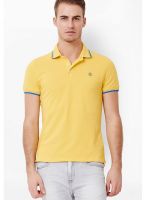 United Colors of Benetton Yellow Solid Polo T-Shirts