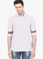 Urban Nomad Striped White Casual Shirt