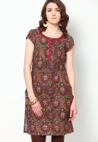 W Brown Printed Kurtis