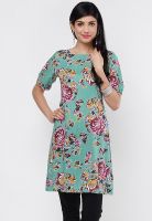 W Green Printed Kurti