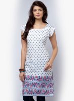 W White Printed Kurtis