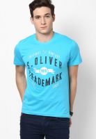 s.Oliver Blue Round Neck T-Shirt