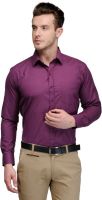 Hancock Men's Solid Formal Purple Shirt