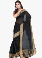 Inddus Black Embroidered Saree