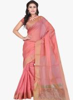 Inddus Pink Embroidered Saree