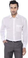 Jadeblue Men's Self Design Formal Linen White Shirt