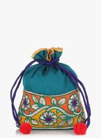 Molcha Green/Multi Party Wear Embroidered Potli