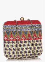 Molcha Multicoloured Ethnic Colorful Embroidered Box Clutch