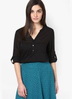 SbuyS Black Solid Blouse